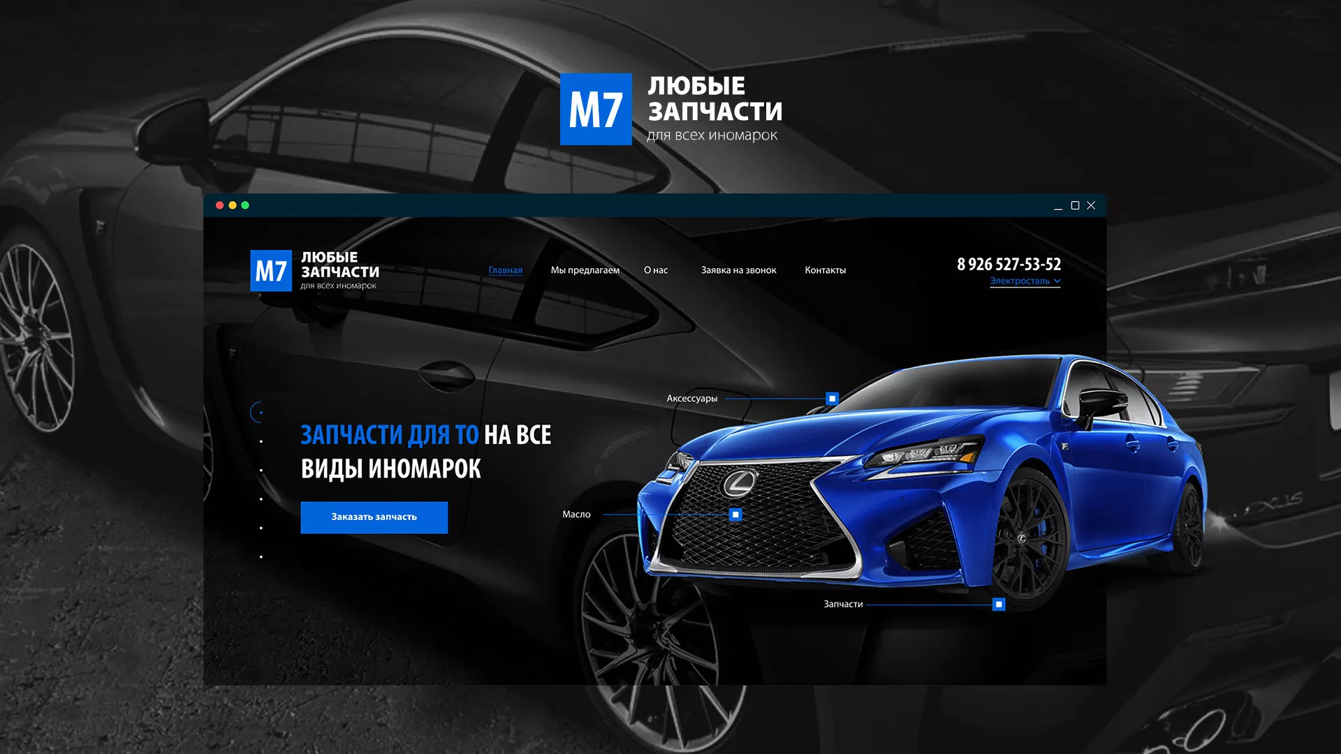 Разработка сайта магазина автозапчастей «М7» в Опочке